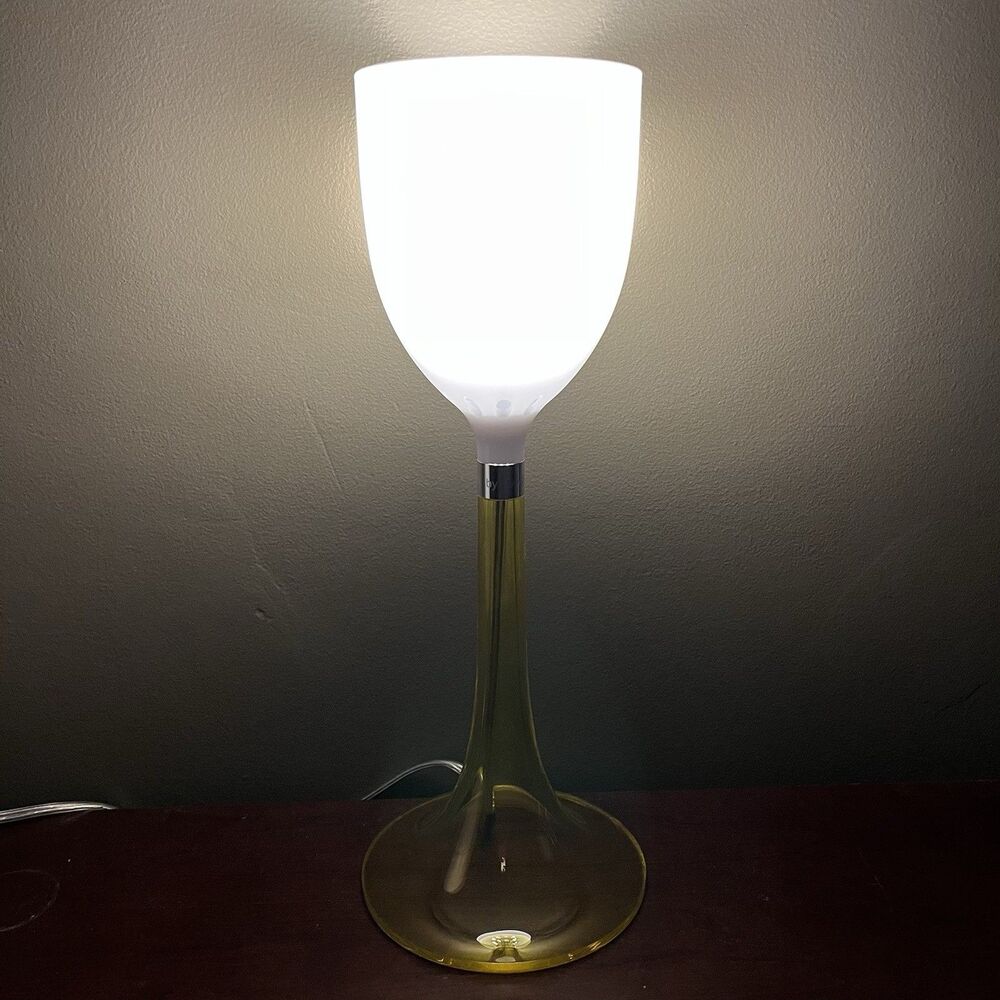 FLOS Miss K Table Desk Lamp by Philippe Starck Aluminized Yellow Base Dimmable